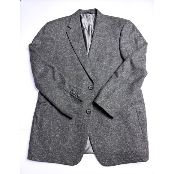 John Bartlett Other - John Bartlett Mens 42R Blazer Charcoal Grey Salt Pepper Two Button Sport Coat